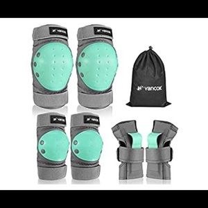 Knee Pads for Youth/Adult Elbow Pads Wrist Guards, 6 in 1 Protective Gear Set